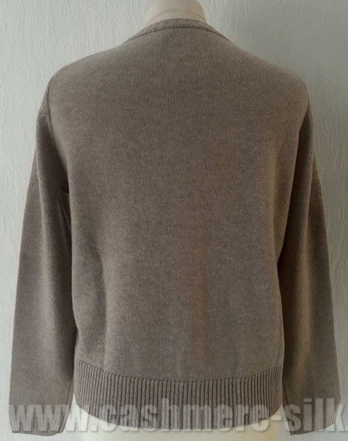 cardigan ROND 4 fils 100% cachemire de dos