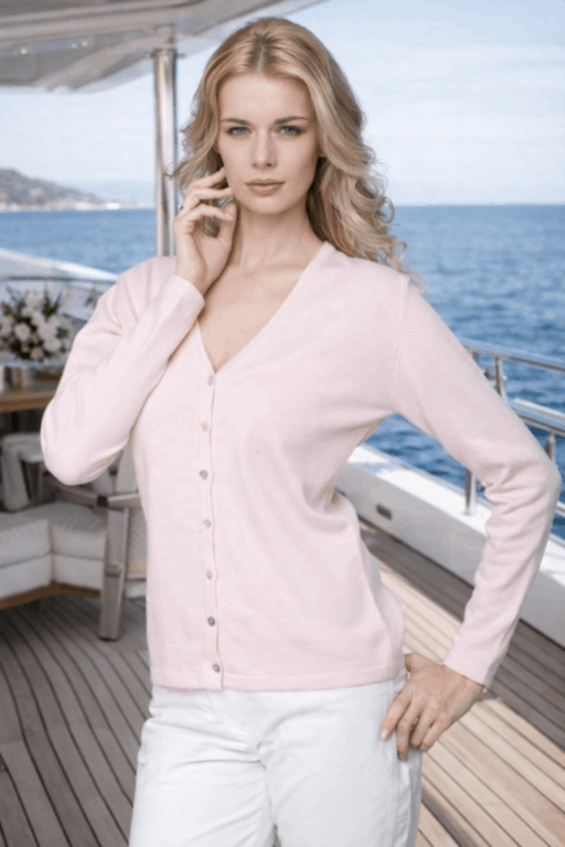 Cardigan V cachemire mélangé