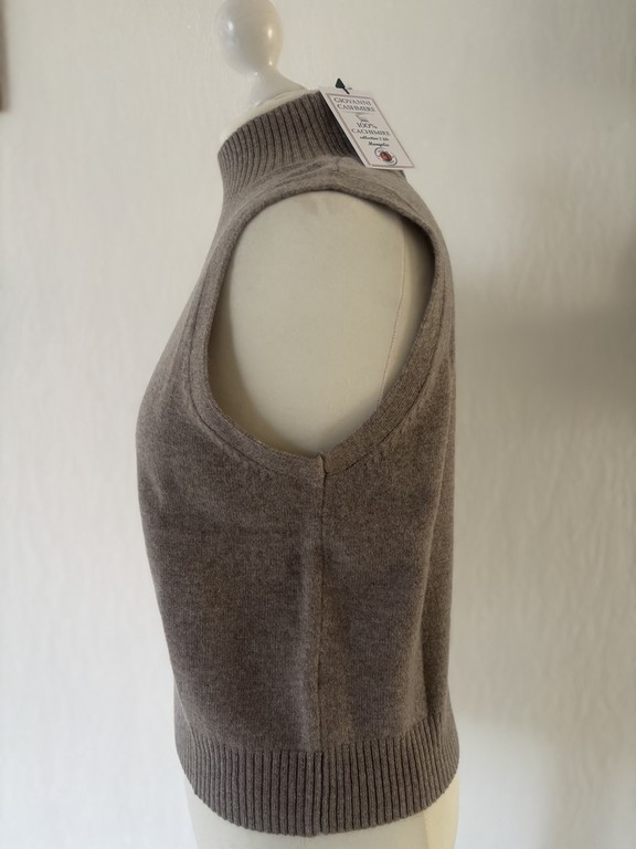 col cheminée sans manche 100% cachemire de profil