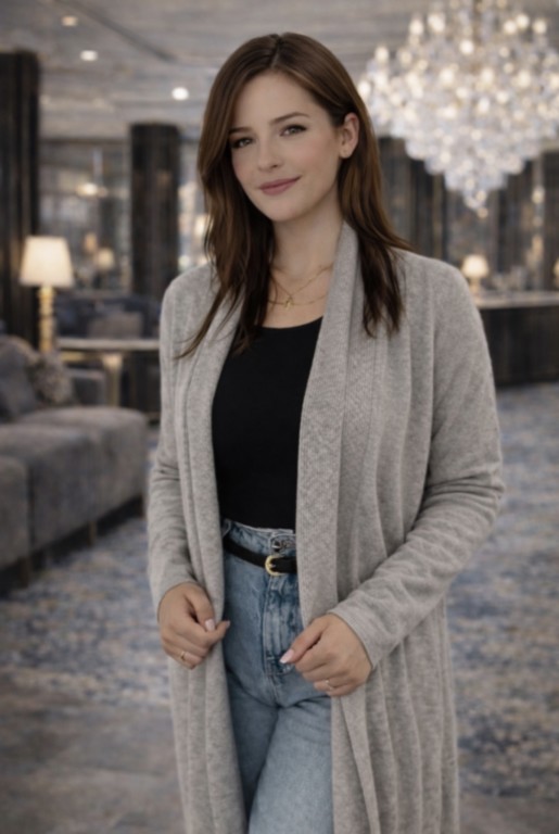 gilet col chale 100% cachemire gris