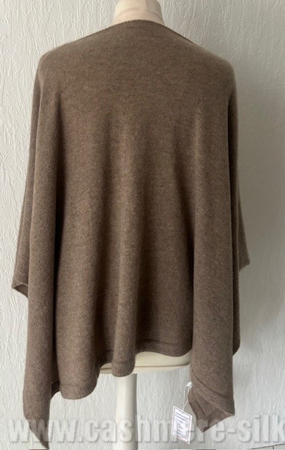 poncho V de dos 100% cachemire
