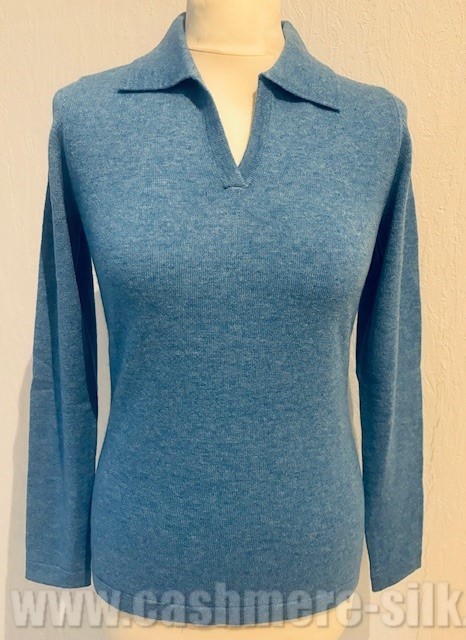 pull col polo  100% cachemire