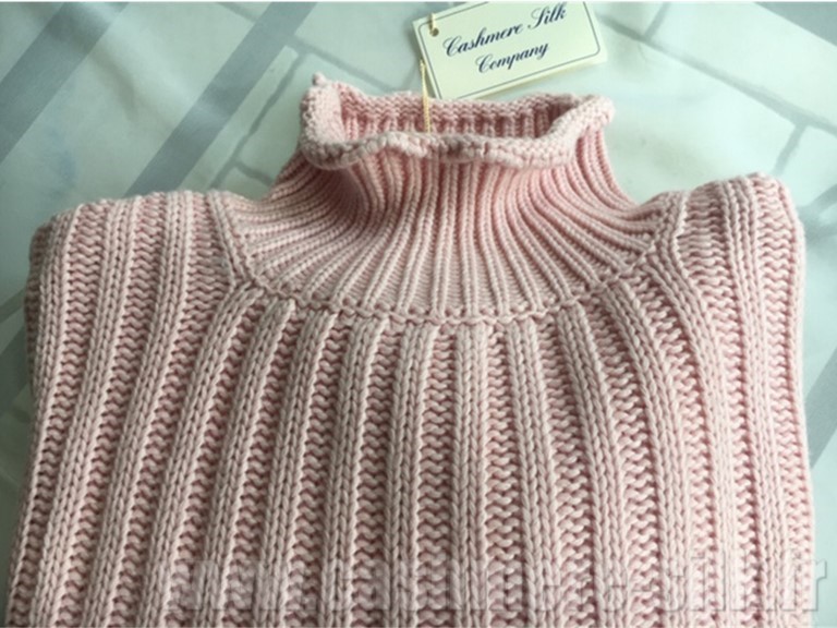 pull col roulé grosse maille cachemire