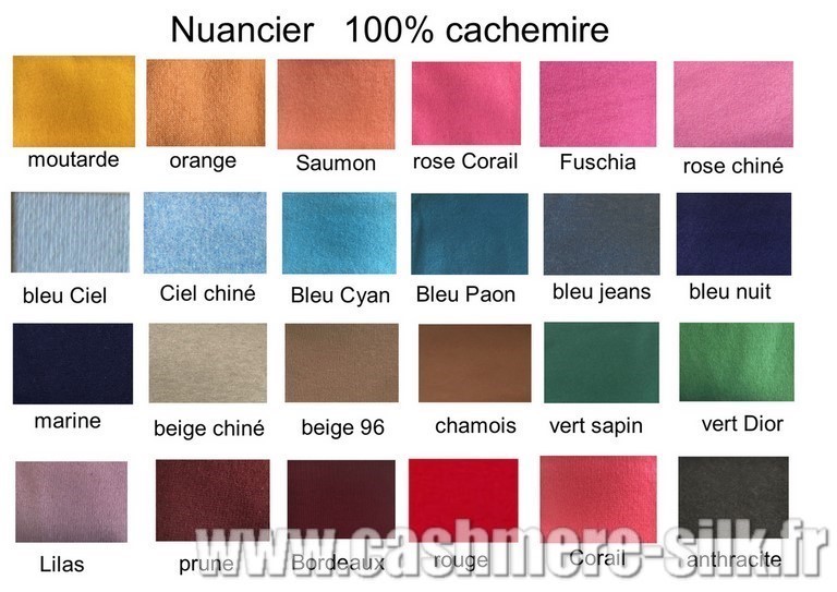 coloris pull 100% cachemire