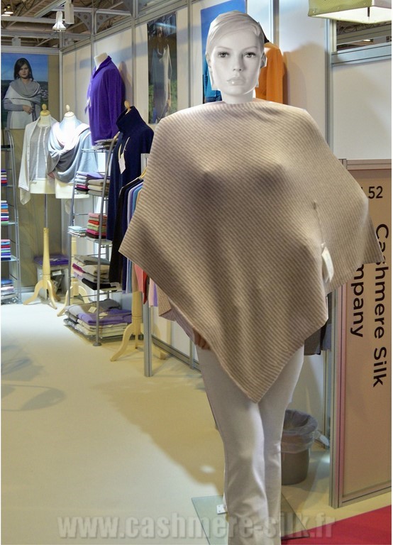 poncho rayé cashmere silk comapgny