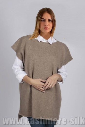 Pull  sans manche oversize 100% cachemire Mongolie