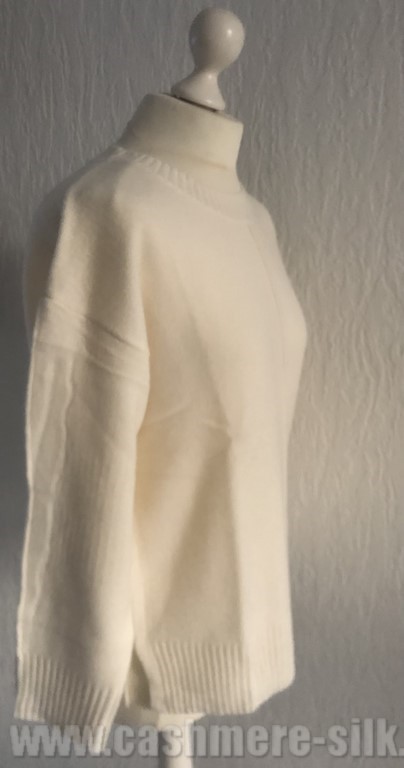 pull col cheminée 100% cachemire 4 fils profil