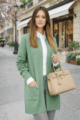 gilet maxi Anna col rond vert Gucci