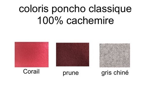 nuancier coloris poncho 100% cachemire