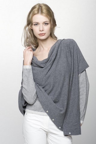 Poncho boutons cashmere silk compagny