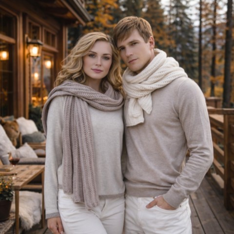 écharpe crochet cashmere silk compagny