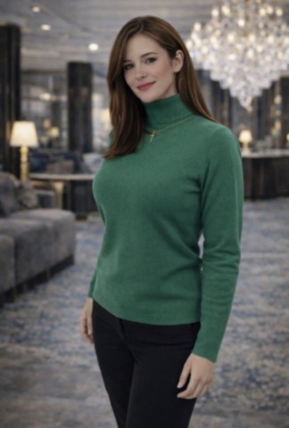 coloris vert GUCCI col roulé femme 100% cachemire Mongolie