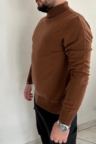 roulé homme 100% cachemire marron