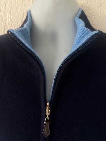 cardigan zippé bicolore réversible homme 4 fils Mongolie