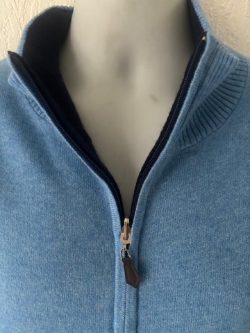 blouson homme  réversible bicolore 100% cachemire  4 fils bleu 89
