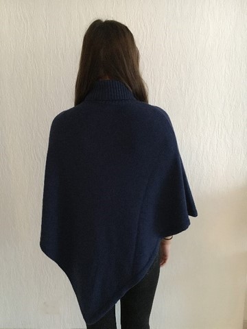 poncho cachemire col roulé
