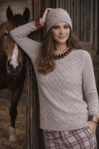 pull cachemire bateau torsade