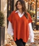 pull poncho V cachemire